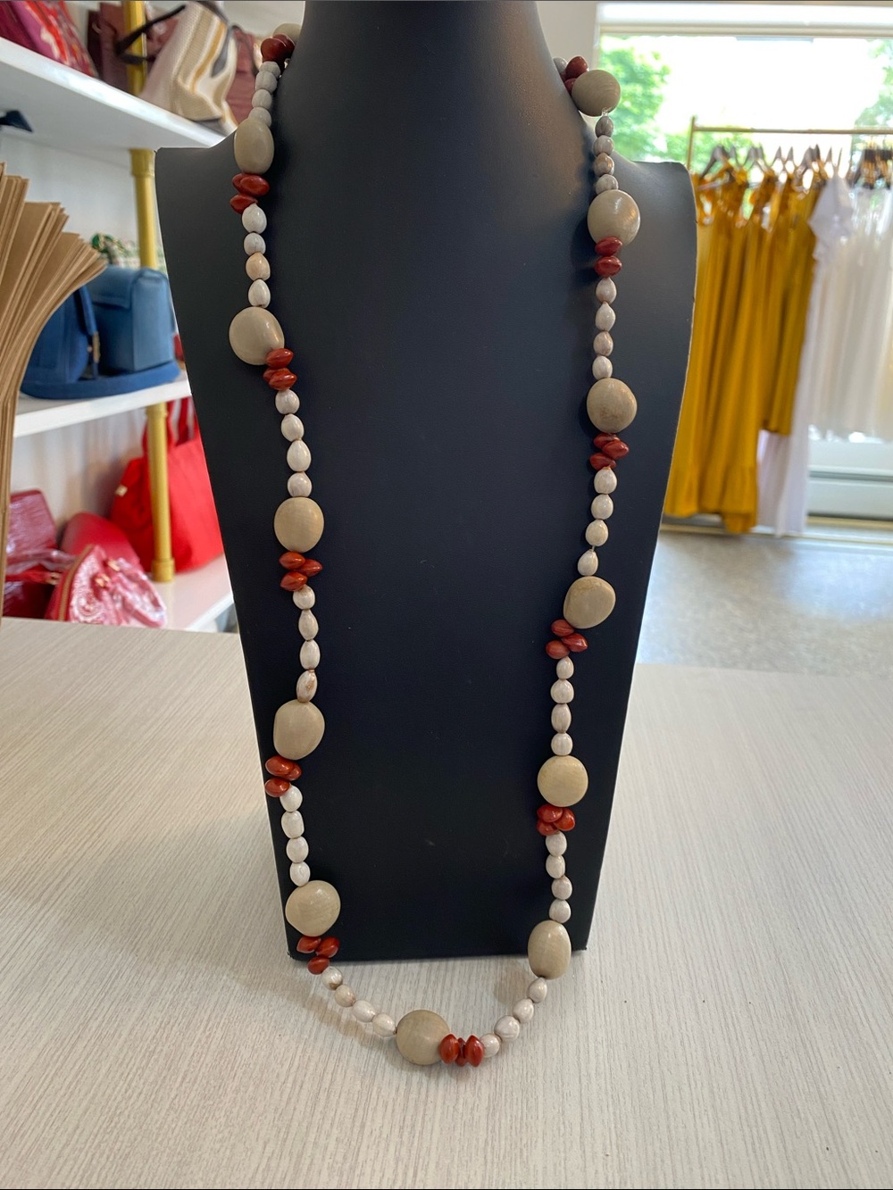 Wooden beaded necklace